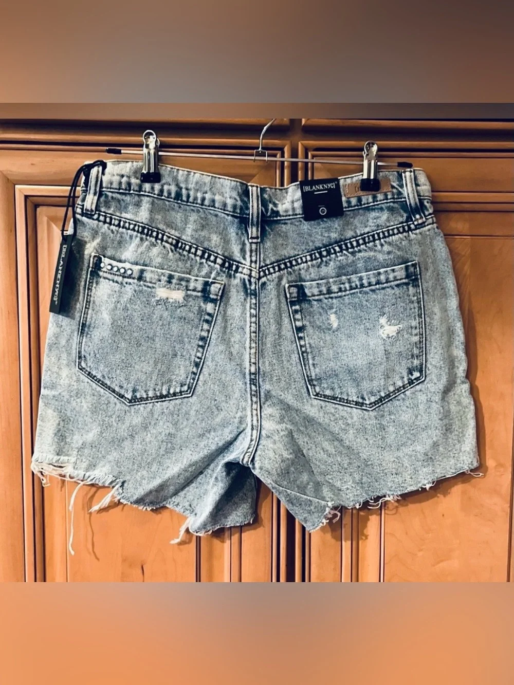 NWT Blank NYC Distressed High Rise Mom Shorts